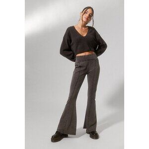 Urban Outfitters OUT FROM UNDER Aria Grey Cotton Seamed Flared Pants, Size S